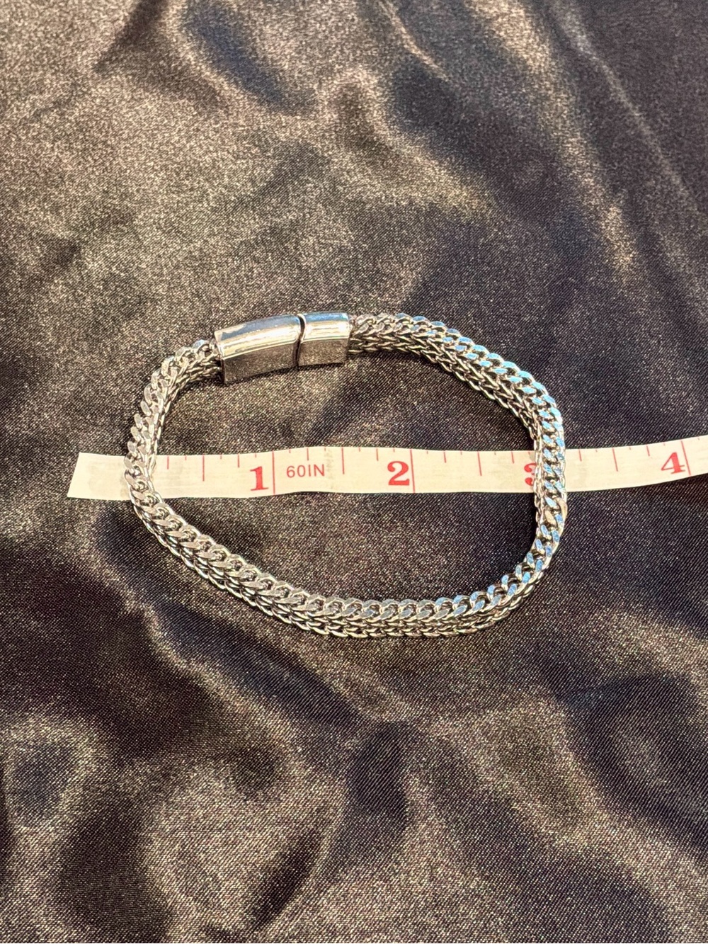 Stainless Steel Magnetic Clasp Bracelet - Silver - Picture 6 of 7